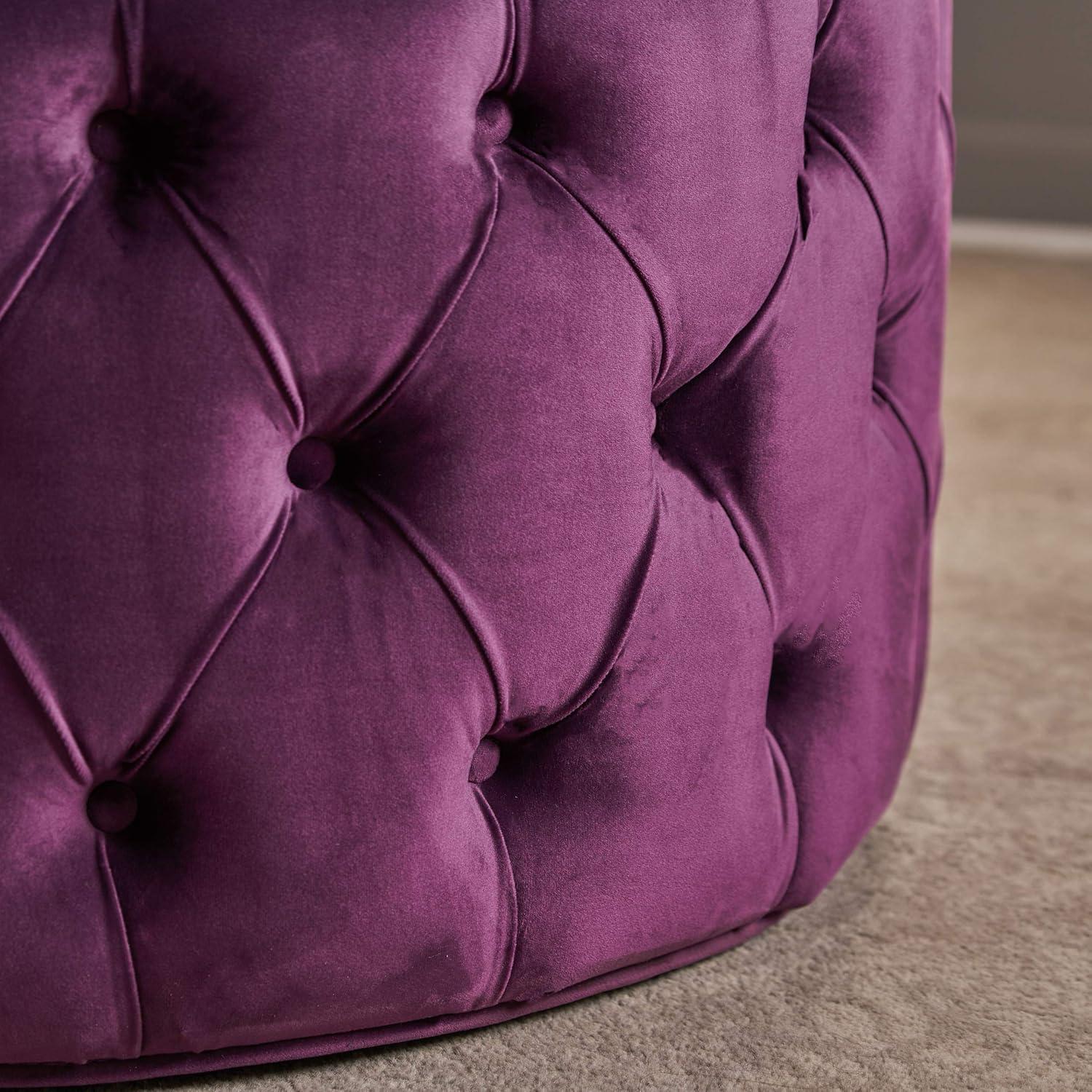 image:imageChristopher Knight Home Zelfa Velvet Ottoman Fuchsia Round