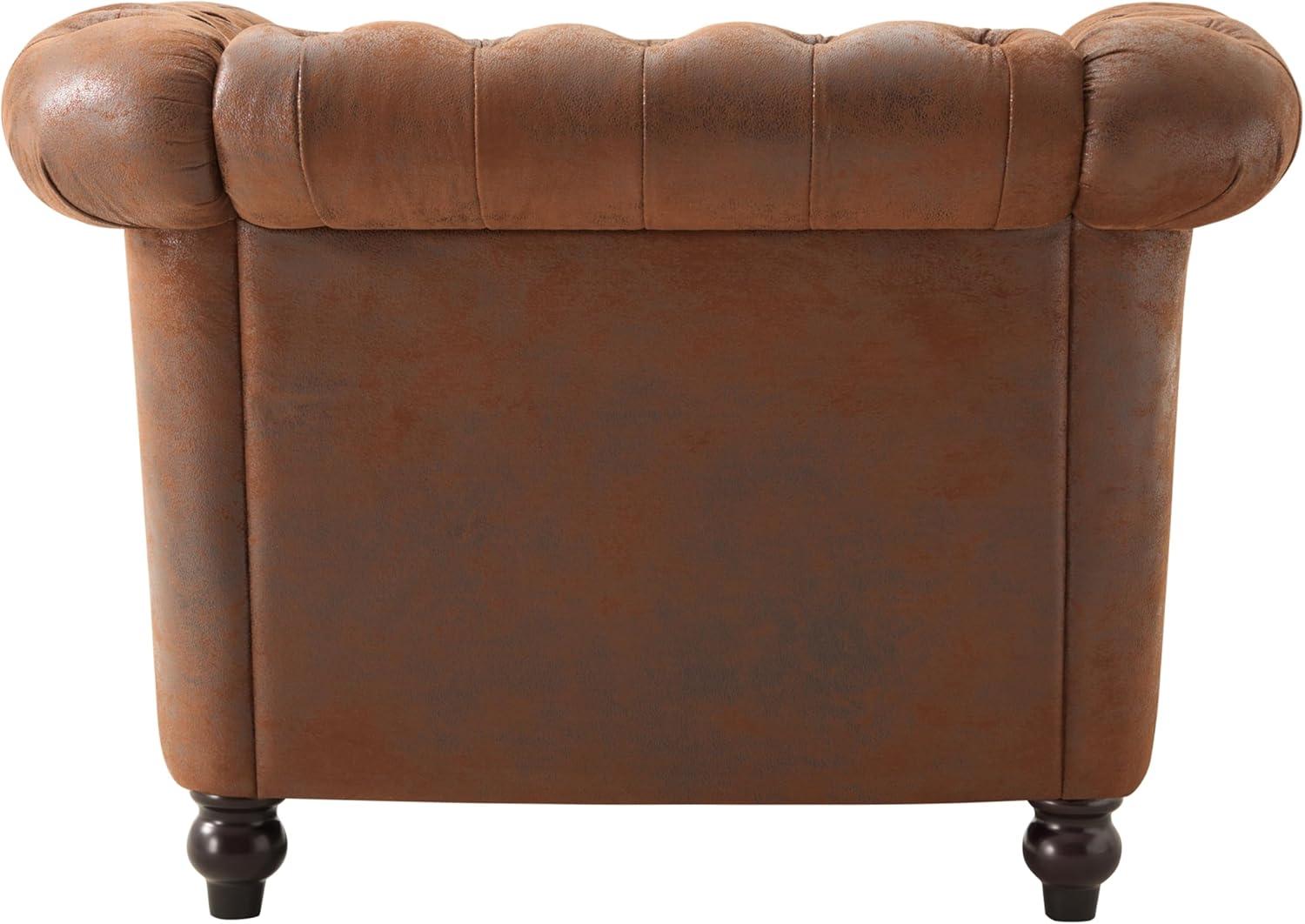 image:imageLucine Traditional Chesterfield Club Chair Cognac Brown and Dark BrownBrowndark Brown