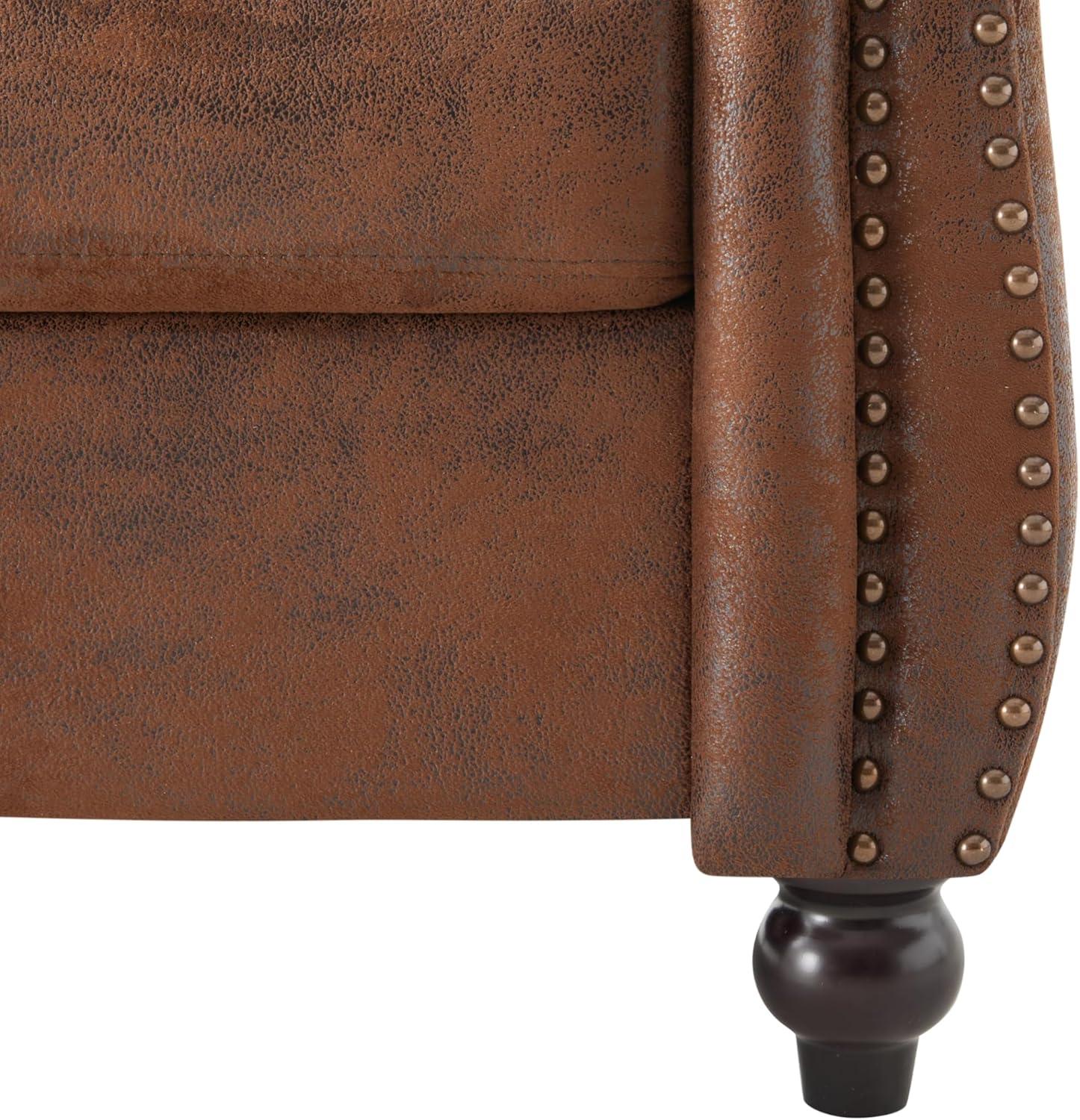image:imageLucine Traditional Chesterfield Club Chair Cognac Brown and Dark BrownBrowndark Brown