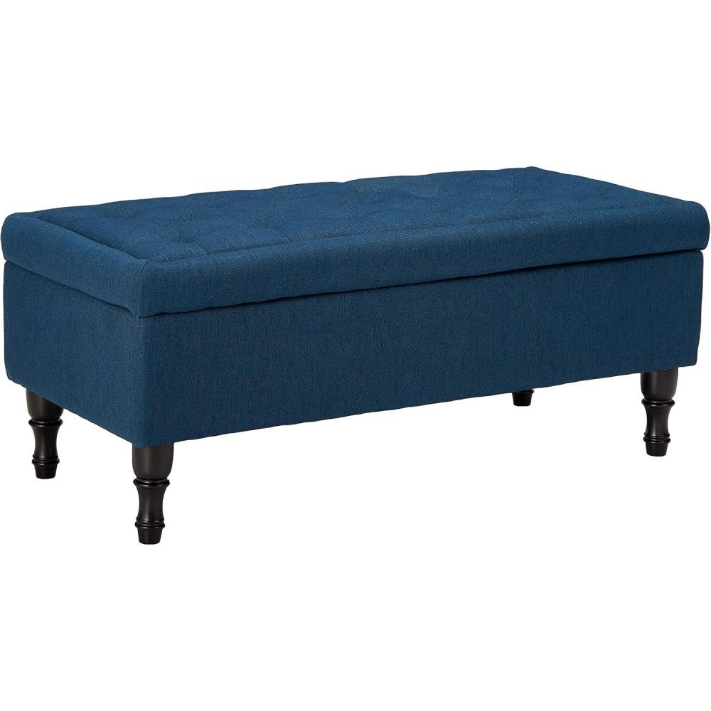 image:imageChristopher Knight Home Chantelle Fabric Storage Ottoman Navy Blue