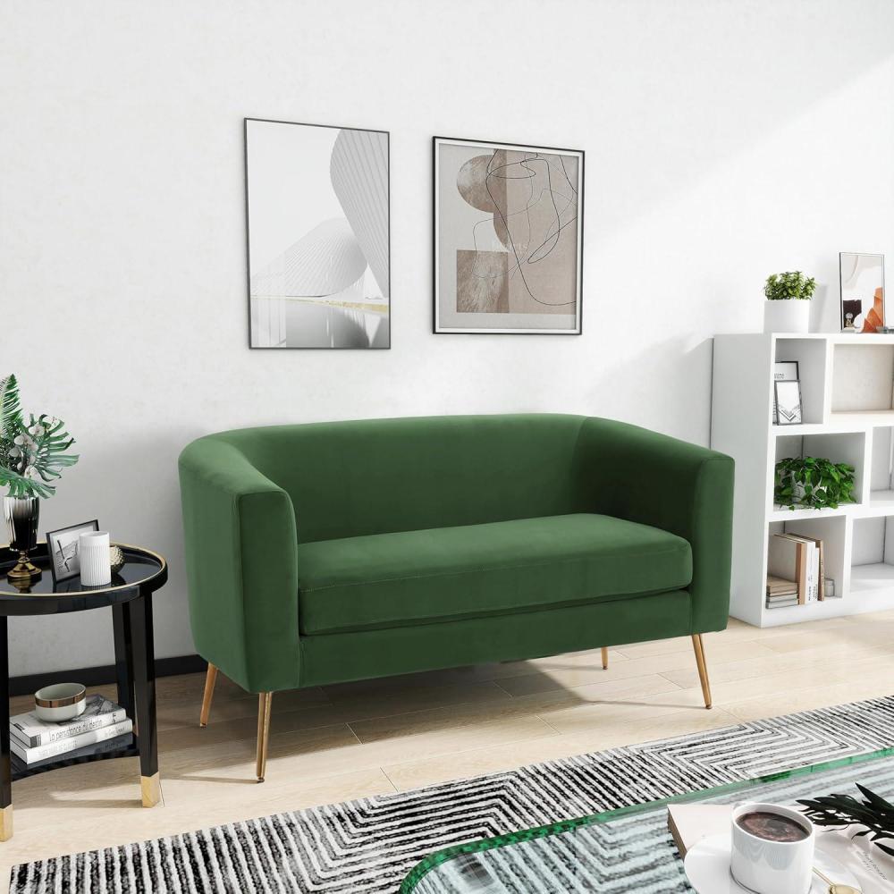 image:imageChristopher Knight Home Contemporary Tufted and Diamond Stitching Faux Leather LoveseatTubDesign 2Seater SofaRemovable CushionsBirch Wood LegsSquare ArmsDark Brown and EspressoForest Green