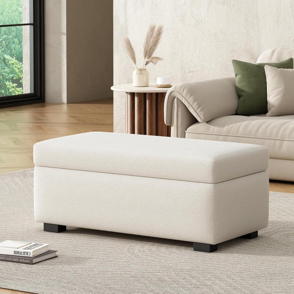 image:imageChristopher Knight Home Kaisa Rectangle Storage Ottoman Wooden Frame Ottoman Bench with Large Seat for Living RoomEntryway Comfy Seating Experience with Dense Foam Padding Dark GreyBeige