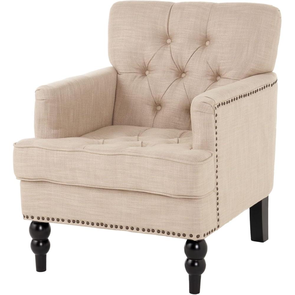 image:imageChristopher Knight Home Malone Fabric Club Chair Wood Dark Teal 3175D x 28W x 35H InchBeige