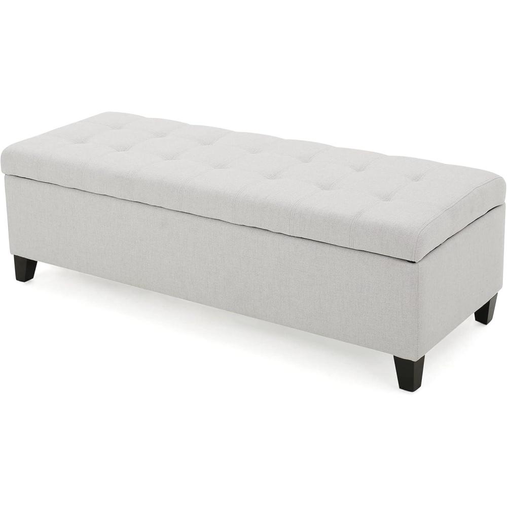 image:imageChristopher Knight Home Mission Fabric Storage Ottoman Dark Blue 1875 x 5050 x 1600 inchesLight Grey fabric