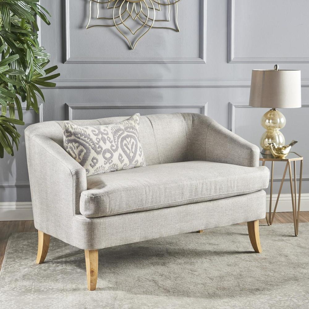 image:imageChristopher Knight Home Sheena MidCentury Modern Fabric Loveseat Beige  NaturalBeige  Natural