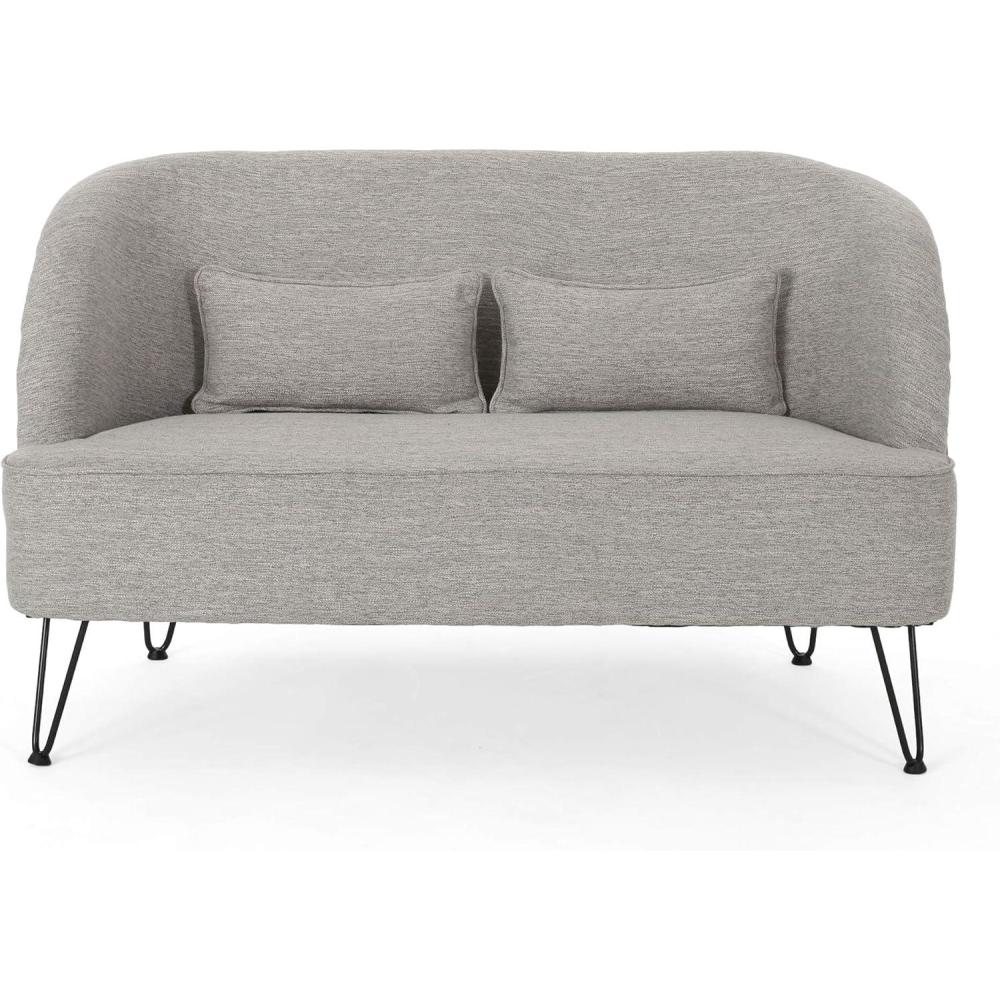 image:imageGreat Deal Furniture Jordan Modern Fabric Loveseat with Hairpin LegsTeal Black309517Light Gray