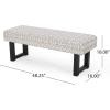 Cassie Boho Fabric Bench, Black Print(Black Print)