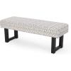 Cassie Boho Fabric Bench, Black Print(Black Print)