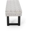 Cassie Boho Fabric Bench, Black Print(Black Print)