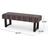 Cassie Boho Fabric Bench, Black Print(Dark Multicolored)