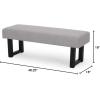 Cassie Boho Fabric Bench, Black Print(Light Gray)