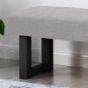 Cassie Boho Fabric Bench, Black Print(Light Gray)