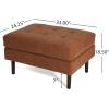 Christopher Knight Home Alcott Leather Ottoman Foot Rest, Upholstered Foot Stools Pouf Ottoman, Sofa Foot Rest for Living Room, Modern Coffee Table, Entryway Rectangle Small Footstool, Reddish Brown