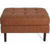 Christopher Knight Home Alcott Leather Ottoman Foot Rest, Upholstered Foot Stools Pouf Ottoman, Sofa Foot Rest for Living Room, Modern Coffee Table, Entryway Rectangle Small Footstool, Reddish Brown