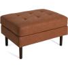 Christopher Knight Home Alcott Leather Ottoman Foot Rest, Upholstered Foot Stools Pouf Ottoman, Sofa Foot Rest for Living Room, Modern Coffee Table, Entryway Rectangle Small Footstool, Reddish Brown