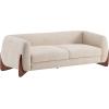 Christopher Knight Home Almab 82 Inches Sofa Couch, Cozy Boucle Upholstered 3-Seater Sofa, Wood Frame Couch, Comfy Couches for Living Room and Office, Modern Sofa, Lounge Seating, Navy Blue(Almond)