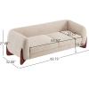 Christopher Knight Home Almab 82 Inches Sofa Couch, Cozy Boucle Upholstered 3-Seater Sofa, Wood Frame Couch, Comfy Couches for Living Room and Office, Modern Sofa, Lounge Seating, Navy Blue(Almond)