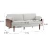 Christopher Knight Home Arboris Modern Fabric Upholstered Loveseat, Living Room Lounge Sofa with Back Pillows and Removable Cushions, Comfy Cloud Couch with Wooden Frame, Navy Blue+Light Walnut(Cream)