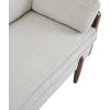 Christopher Knight Home Arboris Modern Fabric Upholstered Loveseat, Living Room Lounge Sofa with Back Pillows and Removable Cushions, Comfy Cloud Couch with Wooden Frame, Navy Blue+Light Walnut(Cream)