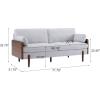 Christopher Knight Home Arboris Modern Fabric Upholstered Loveseat, Living Room Lounge Sofa with Back Pillows and Removable Cushions, Comfy Cloud Couch with Wooden Frame, Navy Blue+Light Walnut(Light Smoke Gray)