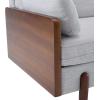 Christopher Knight Home Arboris Modern Fabric Upholstered Loveseat, Living Room Lounge Sofa with Back Pillows and Removable Cushions, Comfy Cloud Couch with Wooden Frame, Navy Blue+Light Walnut(Light Smoke Gray)