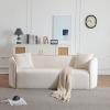 Christopher Knight Home Audie Modern Minimalist Living Room Boucle Fabric Upholstered 3-Seater Sofa Couch,Ergonomic Lounge Couch Seating,Soft Padded Cushion,Wooden Frame,Bedroom/Home Office,White(Beige)