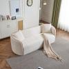 Christopher Knight Home Audie Modern Minimalist Living Room Boucle Fabric Upholstered 3-Seater Sofa Couch,Ergonomic Lounge Couch Seating,Soft Padded Cushion,Wooden Frame,Bedroom/Home Office,White(Beige)