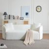 Christopher Knight Home Audie Modern Minimalist Living Room Boucle Fabric Upholstered 3-Seater Sofa Couch,Ergonomic Lounge Couch Seating,Soft Padded Cushion,Wooden Frame,Bedroom/Home Office,White(White)