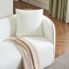 Christopher Knight Home Audie Modern Minimalist Living Room Boucle Fabric Upholstered 3-Seater Sofa Couch,Ergonomic Lounge Couch Seating,Soft Padded Cushion,Wooden Frame,Bedroom/Home Office,White(White)