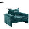 Christopher Knight Home Aylen Modern Chenille Upholstered Accent Chair with Wide Armrests, Wooden Living Room Club Chair, Bedroom Comfy Reading Chair with Back Pillow, Teal Green(Teal Green)
