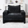 Christopher Knight Home Aylen Modern Chenille Upholstered Accent Chair with Wide Armrests, Wooden Living Room Club Chair, Bedroom Comfy Reading Chair with Back Pillow, Teal Green(Black)