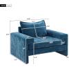 Christopher Knight Home Aylen Modern Chenille Upholstered Accent Chair with Wide Armrests, Wooden Living Room Club Chair, Bedroom Comfy Reading Chair with Back Pillow, Teal Green(Blue)