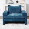 Christopher Knight Home Aylen Modern Chenille Upholstered Accent Chair with Wide Armrests, Wooden Living Room Club Chair, Bedroom Comfy Reading Chair with Back Pillow, Teal Green(Blue)