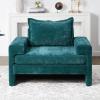 Christopher Knight Home Aylen Modern Chenille Upholstered Accent Chair with Wide Armrests, Wooden Living Room Club Chair, Bedroom Comfy Reading Chair with Back Pillow, Teal Green(Teal Green)