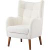 Christopher Knight Home Bines Modern Retro Accent Chair, Upholstered Club Chair, Reading Single Sofa Chair, Armchair with Tapered Birch Wood Legs for Living Room, Bedroom, Reading Corner, Ivory White