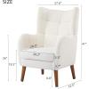 Christopher Knight Home Bines Modern Retro Accent Chair, Upholstered Club Chair, Reading Single Sofa Chair, Armchair with Tapered Birch Wood Legs for Living Room, Bedroom, Reading Corner, Ivory White