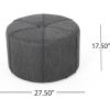 Christopher Knight Home Birdsong Upholstered Round Ottoman – Charcoal