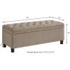 Christopher Knight Home Cabar 45 Inch Storage Ottoman, Upholstered Tufted Button Storage Bench, Linen Fabric Entry Bench with Spindle Wooden Legs, Foot Rest Bench for Living Room Bed Room, Dark Gray(Linen)