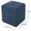 Christopher Knight Home Cayla Fabric Square Ottoman, Navy Blue