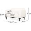 Christopher Knight Home Chaparral Loveseat – Boucle Fabric – White/Matte Black