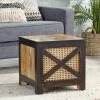 Christopher Knight Home Colstrip Handcrafted Ottoman Stool – Mango Wood – Natural and Walnut