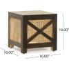 Christopher Knight Home Colstrip Handcrafted Ottoman Stool – Mango Wood – Natural and Walnut