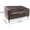 Christopher Knight Home Contemporary Tufted and Diamond Stitching Faux Leather Loveseat,Tub-Design 2-Seater Sofa,Removable Cushions,Birch Wood Legs,Square Arms,Dark Brown and Espresso(Dark Brown)
