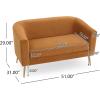 Christopher Knight Home Contemporary Tufted and Diamond Stitching Faux Leather Loveseat,Tub-Design 2-Seater Sofa,Removable Cushions,Birch Wood Legs,Square Arms,Dark Brown and Espresso(Turmeric Yellow)