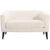 Christopher Knight Home Contemporary Tufted and Diamond Stitching Faux Leather Loveseat,Tub-Design 2-Seater Sofa,Removable Cushions,Birch Wood Legs,Square Arms,Dark Brown and Espresso(White)