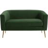 Christopher Knight Home Contemporary Tufted and Diamond Stitching Faux Leather Loveseat,Tub-Design 2-Seater Sofa,Removable Cushions,Birch Wood Legs,Square Arms,Dark Brown and Espresso(Forest Green)