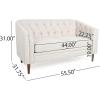 Christopher Knight Home Contemporary Tufted and Diamond Stitching Faux Leather Loveseat,Tub-Design 2-Seater Sofa,Removable Cushions,Birch Wood Legs,Square Arms,Dark Brown and Espresso(Beige)