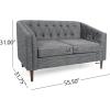 Christopher Knight Home Contemporary Tufted and Diamond Stitching Faux Leather Loveseat,Tub-Design 2-Seater Sofa,Removable Cushions,Birch Wood Legs,Square Arms,Dark Brown and Espresso(Grey)