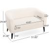 Christopher Knight Home Contemporary Tufted and Diamond Stitching Faux Leather Loveseat,Tub-Design 2-Seater Sofa,Removable Cushions,Birch Wood Legs,Square Arms,Dark Brown and Espresso(White)
