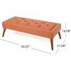 Christopher Knight Home Dilwyn Fabric Tuft Top Ottoman, Orange
